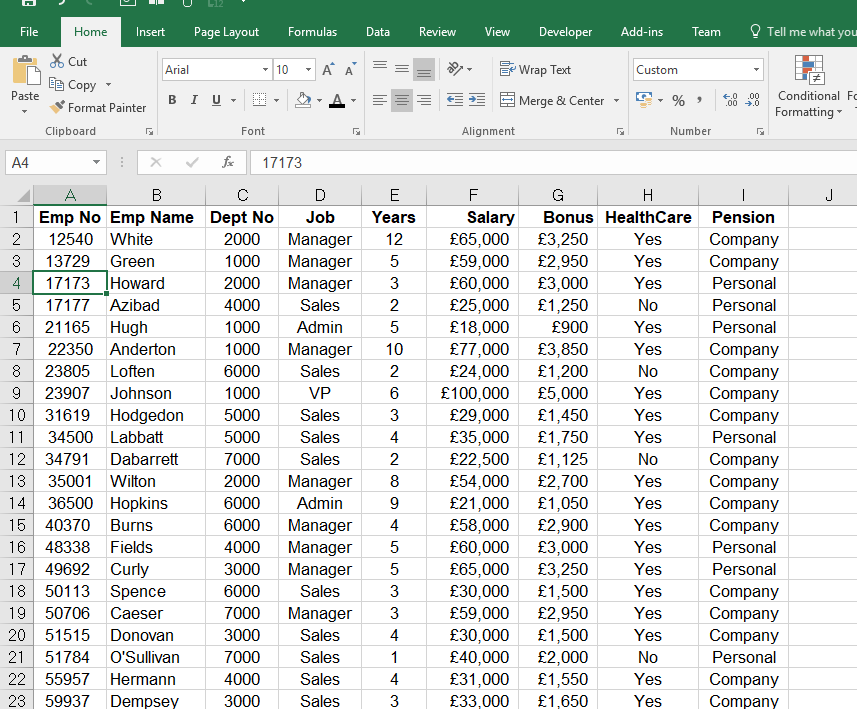 Benefits Of Using Excel To Format Database Lists As Tables - Riset