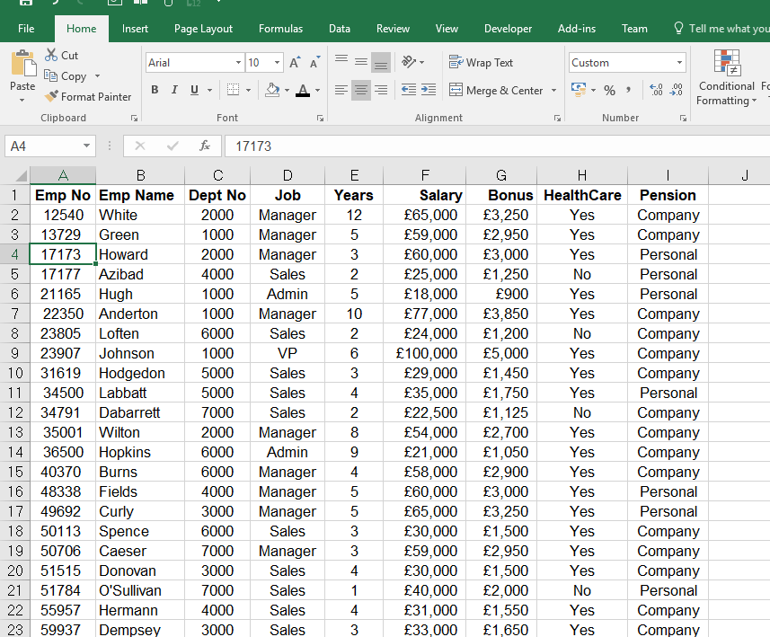 Sample Excel Query Table Fudax